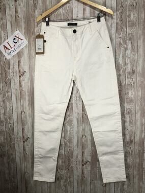 Bonobo Jeans Womens 2 -W:26x30 White Denim Pants Stretch NEW N34